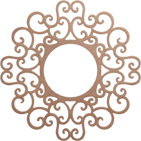 Ekena Millwork Reims Wood Fretwork Pierced Ceiling Medallion, Wood (Paint Grade), 34"OD x 13"ID x 3/8"T CMWP34X34X0375REMF - main